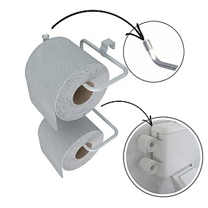 Porta papel higiênico papeleira dupla para caixa acoplada Stolf branca 1453WH-STD