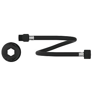 Engate Flexível de PVC 60 cm Macho x Fêmea 1/2" Preto Censi