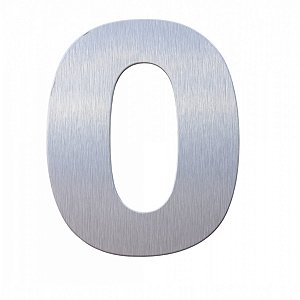Número 0 Residencial em ACM modelo Aço Escovado 125mm