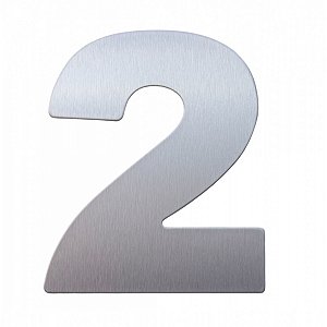 Número 2 Residencial em ACM modelo Aço Escovado 125mm