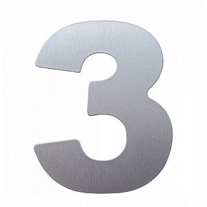 Número 3 Residencial em ACM modelo Aço Escovado 125mm