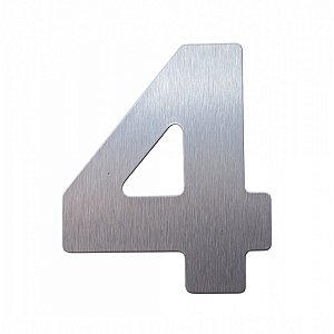 Número 4 Residencial em ACM modelo Aço Escovado 125mm