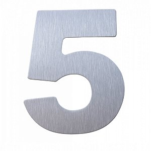 Número 5 Residencial em ACM modelo Aço Escovado 125mm