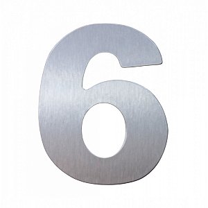 Número 6 ou 9 Residencial em ACM modelo Aço Escovado 125mm