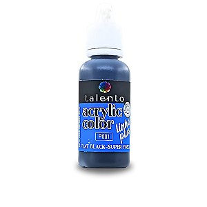 ACRYLIC COLOR P001 -FLAT BLACK-SUPER FOSCA- LINHA PLUS-20ML UND