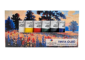 KIT TINTA ÓLEO TALENTO - 6 CORES - CAIXA PAISAGEM