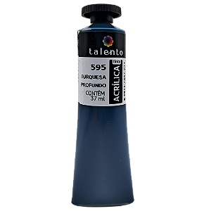 Tinta Acrílica para Tela 37ml 595 Turquesa Profundo - und