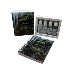 Kit 02 Mecha Verde - 4 ITENS - UND + Caderno 11X15cm - und