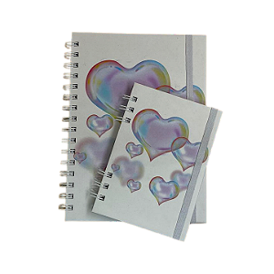 Kit Caderno G + Caderno P Corações