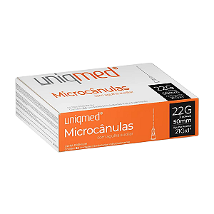 Cânula/Microcânula Com pertuíto 22Gx50mm Caixa Com 24un- Uniqmed