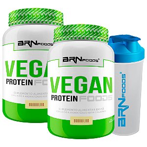 Kit 2x Vegan Protein 500g + Coqueteleira 600ml - BRN Foods