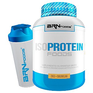KIT Whey Protein Isoprotein 2kg + Coqueteleira - BRN Foods