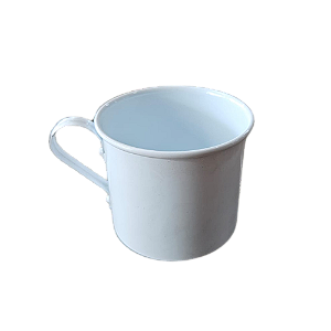Caneca Xícara Ágata Esmaltada Branca 8cm(370ml) - Unidade