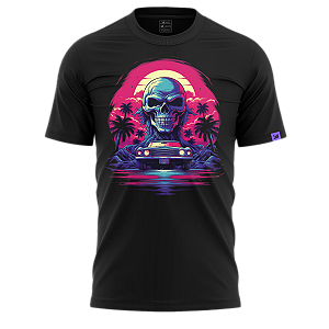 Camiseta Raving Skull Escape (Cor Preto)