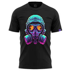 Camiseta Raving Skull Survivor (Cor Preto)