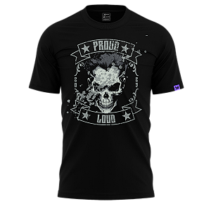 Camiseta Raving Skull James (preto)
