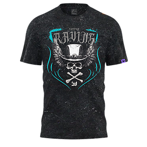 Camiseta Raving Skull Top Hat (marmorizado)