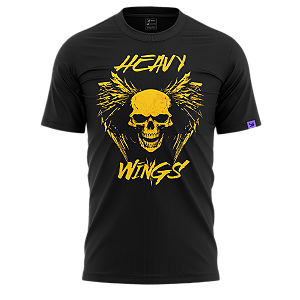 Camiseta Raving Skull WIngs (preto)
