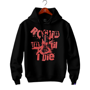 Moletom com capuz e bolsos laterais Raving Skull Rockin' (Cor preto)