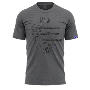 Camiseta Casual Magic Bass (Estonado cinza)
