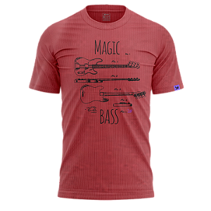 Camiseta Casual Magic Bass (Estonado vermelho)