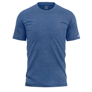 Camiseta Básica Azul Estonada 100% Algodão Premium