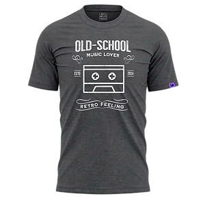 Camiseta Casual Old school (Estonado Cinza)