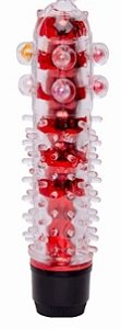 Vibrador Jelly Com Bolinhas - Vermelho