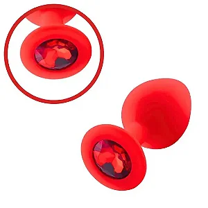 Plug anal P Silicone - Pedra Vermelha