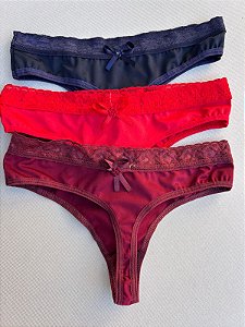 Trio Calcinha Fio Laço