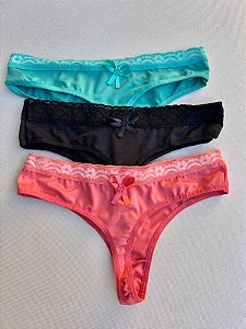 Trio Calcinha Fio Laço
