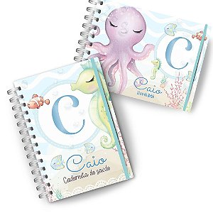 Kit Maternidade: ( Caderneta + Livro do Bebê) - Fundo do Mar Menino