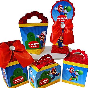Kit 15 Festa Super Mario : Personalizados | Caixinhas