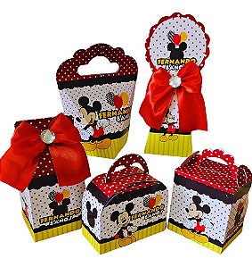 Kit 15 Festa Mickey : Personalizados | Caixinha | Brindes