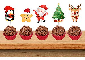 50 Tags Toppers Para Doces Docinhos Natal M1