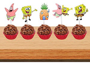 50 Tags Toppers Para Doces Docinhos Bob Esponja