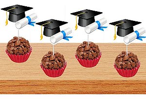 50 Tags Toppers Para Doces Docinhos Formatura Azul