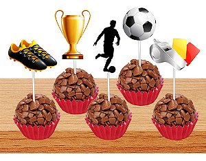 50 Tags Toppers Para Doces Docinhos Futebol M1