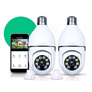 Kit 2 Câmeras Lâmpada IP Wifi 360° Yoosee Interna Externa