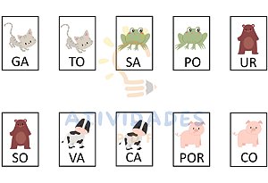 Palavras em Sílabas - Animais