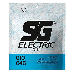 Encordoamento SG 010 Níquel Tensão Leve para Guitarra