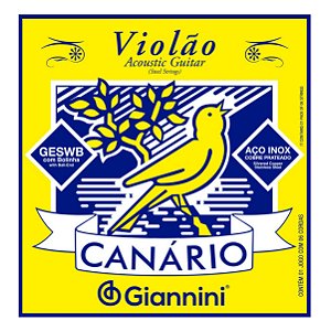 Encordoamento Giannini Canário GESWB para Violão Aço 6 cordas (.011 – .045) Média com bolinha