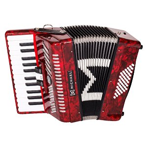 Acordeon Michael 48 Baixos ACM4803N  Vermelho Perolado