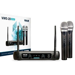 Microfone Vokal Sem Fio Duplo VWS 20 PLUS Freq. VHF