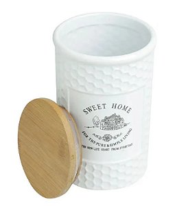 Pote de Porcelana Sweer Home Branco 1 litro.