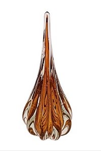 Gota Murano Cristal  Vidro Âmbar Veneza 10x30cm.