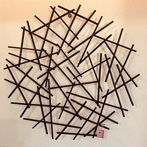 Peça Decorativa em Metal Preto de Parede