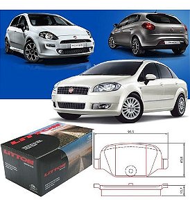 Pastilha Freio traseira Cerâmica Fiat 500 Lounge Sport 1.4 16V Dualogic 2009/.. Bravo Linea 2008/.. Alfa Romeo 156 2.0 2.5 Sportwagon 2000/..