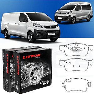 Kit Pastilha Freio Dianteira + Traseira Cerâmica Citroen Jumpy 1.6 Turbo Furgão Minibus 2018/.. Peugeot Expert 1.6 2018/.. Fiat Scudo 1.5 2023/..