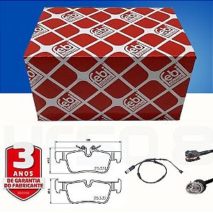 Kit Pastilha Freio Traseira + Sensor Desgaste Bmw Serie 2 220I F44 2019/.. X1 F48 20I 2015/.. Mini Cooper F54 60 2014/..